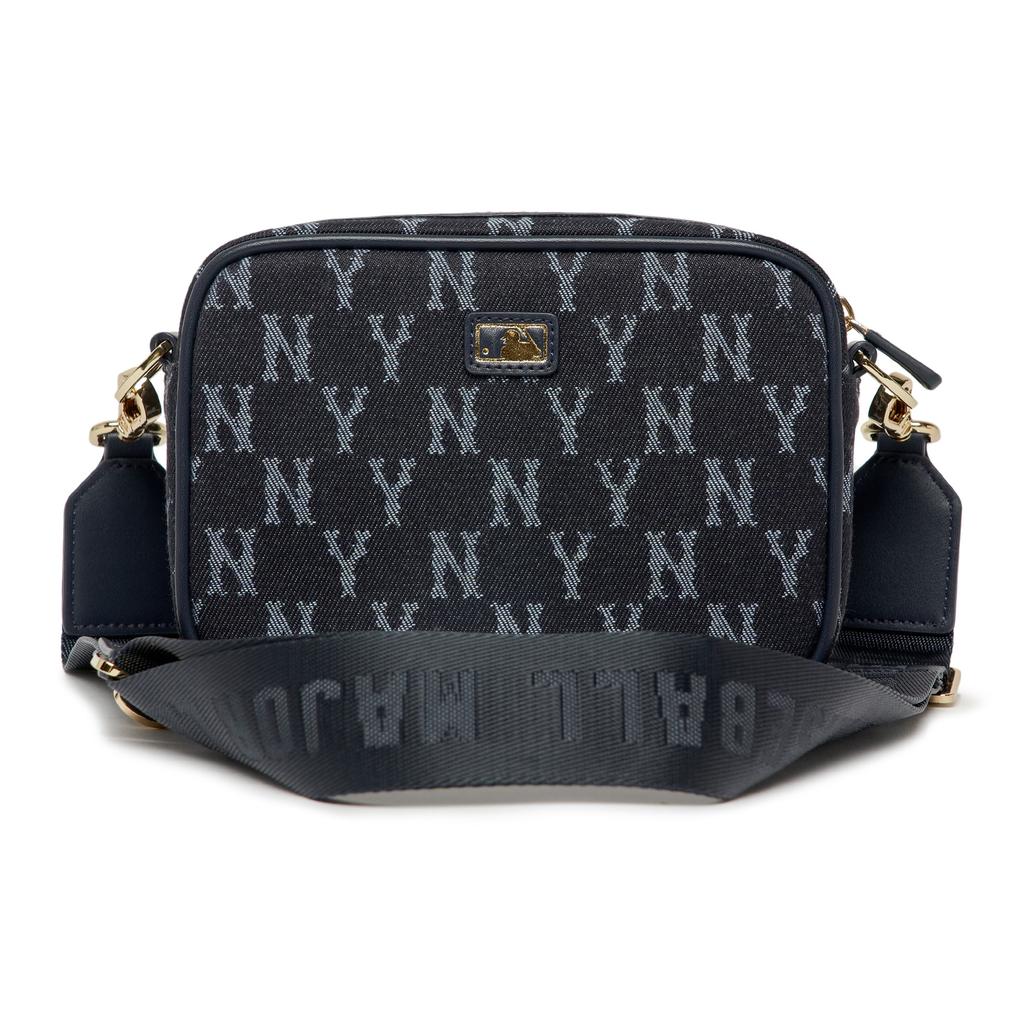 MLB Denim Floral Polyester Camera Crossbody Shoulder Bag Unisex bags Dark-Blue 7ACRM052-50BLS