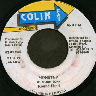 7inch Record ROUND HEAD - Monster NONE Colin Fat Recor 1993 Jamaica Reggae, Ska & Dub Used