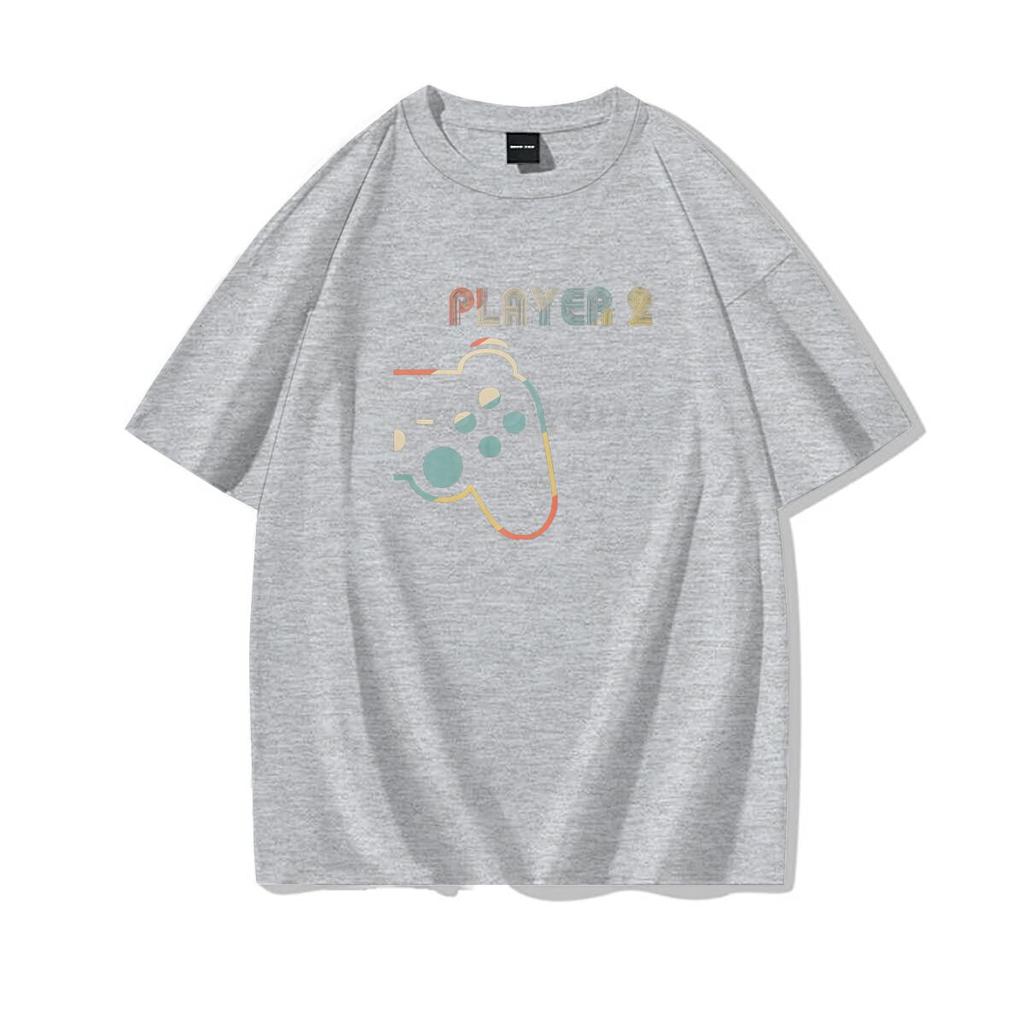 Matching Video Gamers Couple Player 1 Player 2 Tshirt Valentines Day Gifts Funny Matching Couples Short Sleeves Casual Tops