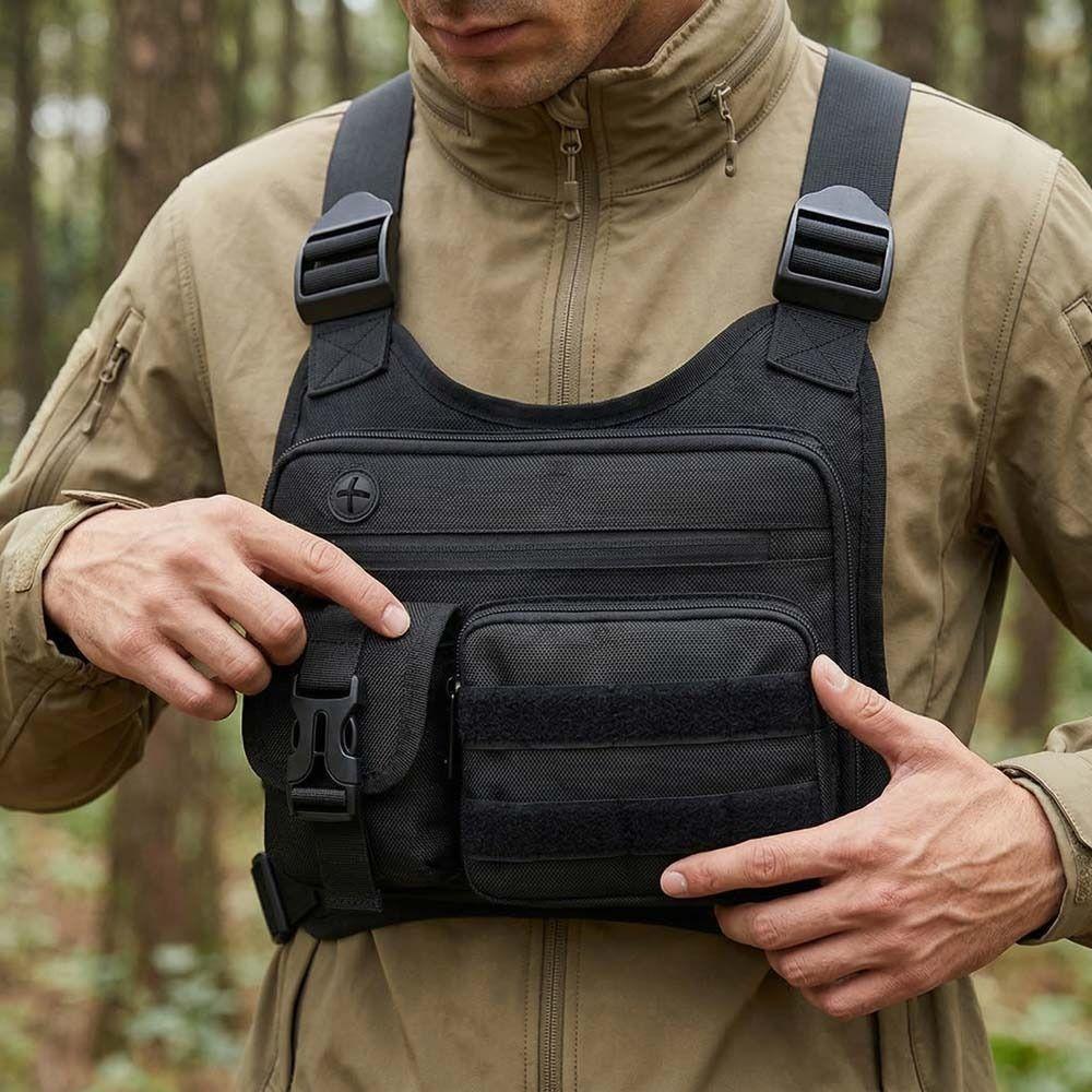Water Resistant Sports Vest Bag Multi-functional Outdoor Chest Bag Casual Running Vest Bag  Running