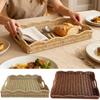 Gewebtes Serviertablett Imitation Rattan Küchendekoration Dekotablett Korb für Fernbedienung Buch Frühstück Wohnzimmer Schlafzimmer