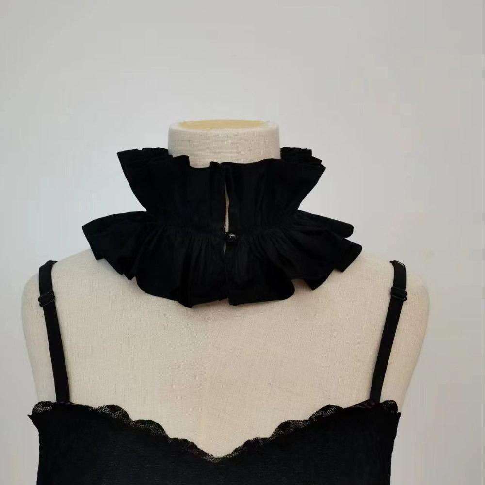 Detachable False Collar Solid Color Bow Tie Elegant Stand Up Collar Women's Fashion