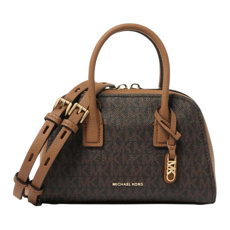 MICHAEL KORS Ashton Ashton Brand Iconic Logo Print Artificial Leather Shoulder Handbag Regular Women s Dark Brown коричневый