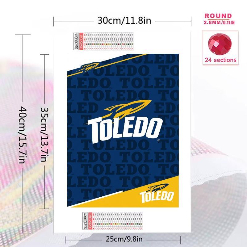 Toledo Rockets 100% Round Full Drill 5D DIY Diamond Painting Embroidery Cross Stitch Rhinestone Décor
