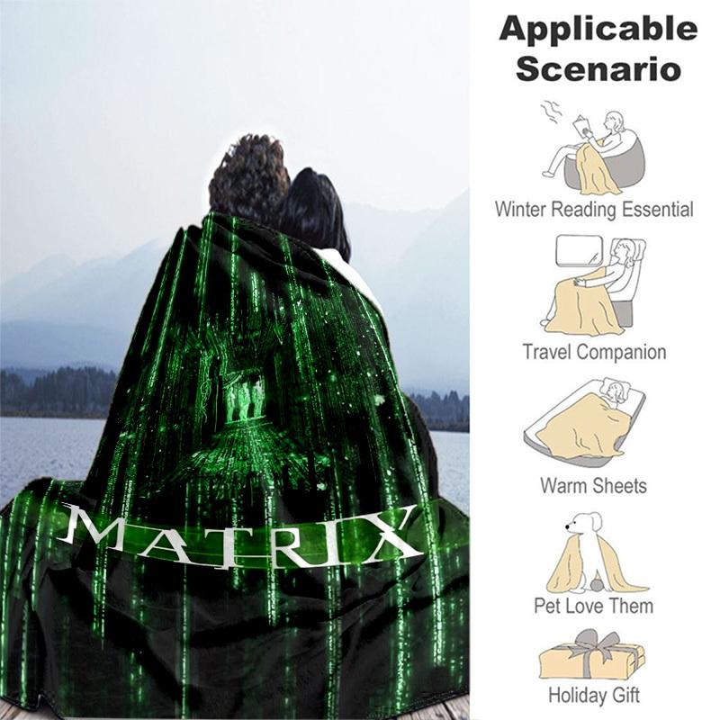 1pc Matrix: The Beginning Cartoon Blanket,Portable Throw for Travel & Camping, All Season Cozy Blanket,Ideal Gift
