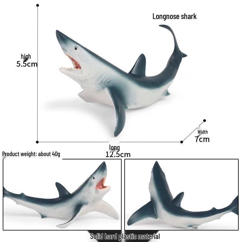 Realistic Marine Animal Model: Mako, Great White, Megalodon Shark Cognitive Toy for Children