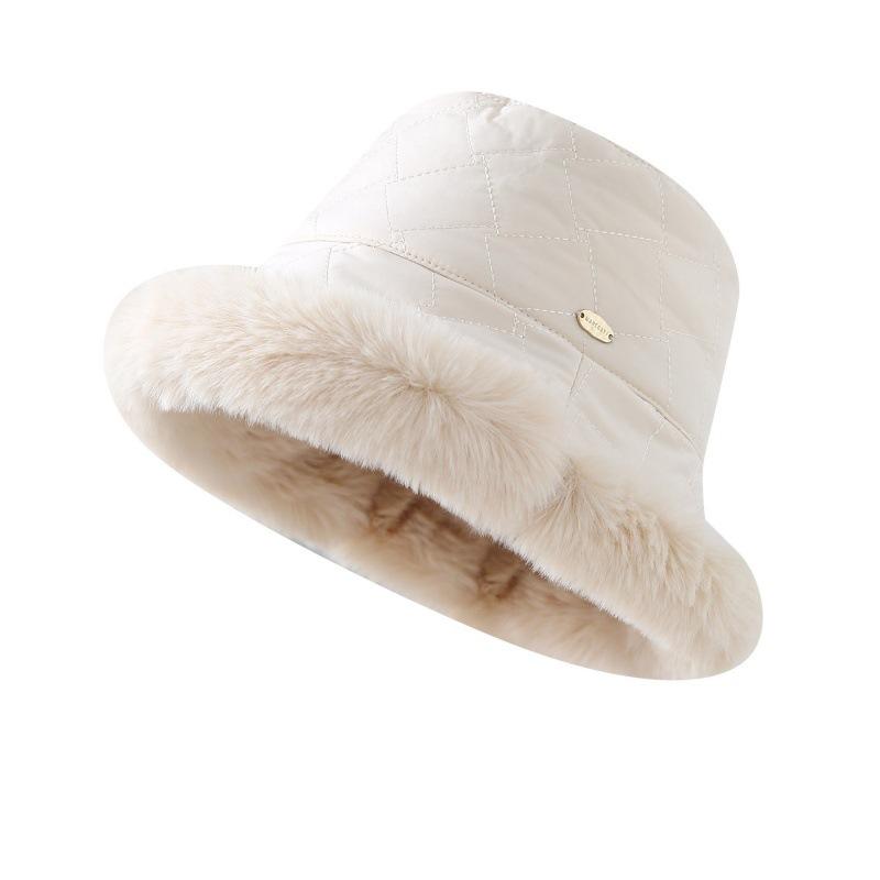 Women's Bucket Hat Winter Hats For Women Plush Fisherman Cap Simple Keep Warm Fashion Accessories Headwear