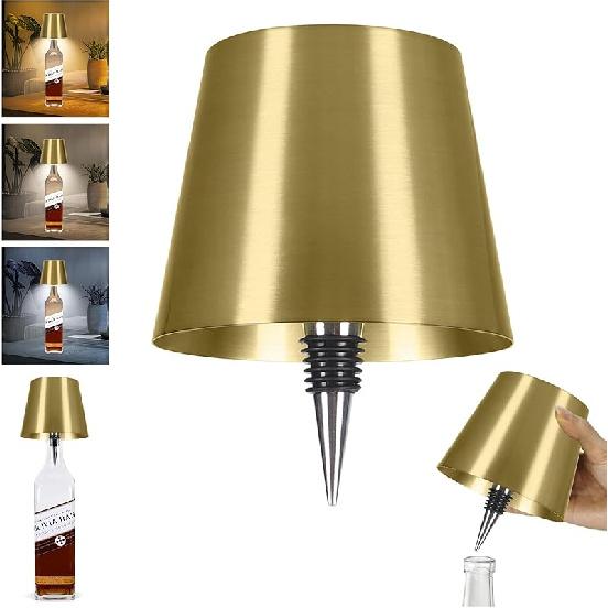 Wine Bottle Lamp, 2025 New 3 Color Rechargeable Wireless Bottle Lamp for Liquor Bottles with Touch Dimming for Parties, Restaurants & Home Decor
