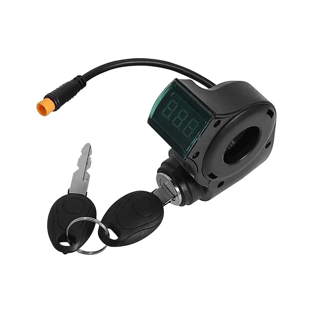 3Pin Lgnition Lock Key Thumb Throttle for KUGOO M4 For XiaoMi M365 Electric Scooter Voltmeter Digital Voltage Display Switch