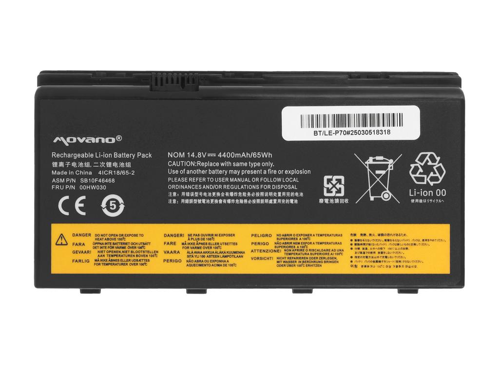 Bateria 00HW030 01AV451 do Lenovo ThinkPad P70 P71