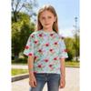 Summer Girl T-shirt Fashion Flower 3D Print Kids Short Sleeves T-Shirt Loose Casual Tops Outdoor Comfortable Girl Clothing
