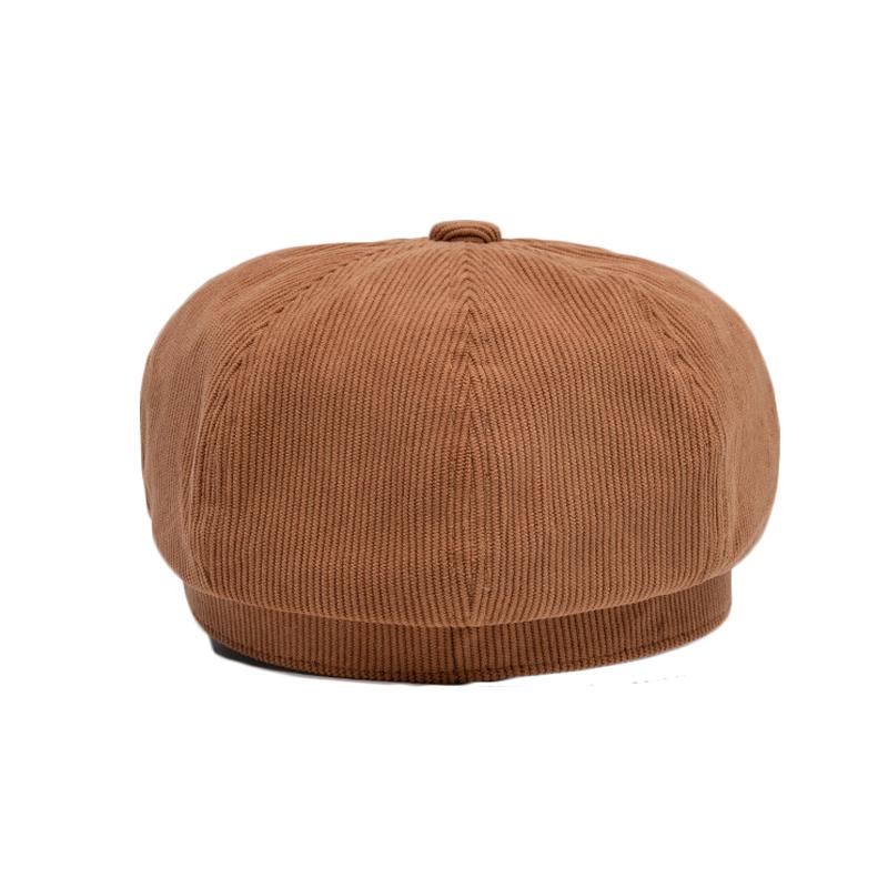Autumn Winter Octagonal Cap Women Corduroy Cap Painter's Cap Beret
