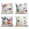 Spring Animal Watercolor Painting Cushions Pillowcase Polyester Cushion Cover Throw Pillow Pillowcover Home Car Sofa Decor