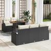 Garden Sofa Set with Storage 6 pcs Black Poly Rattan