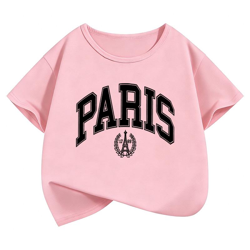 Fashion Paris Design Funny T Shirts Gothic Kids Childrens Tshirt Boys Girls Summer Spring Casual Top Tee Shirt Short Sleeve