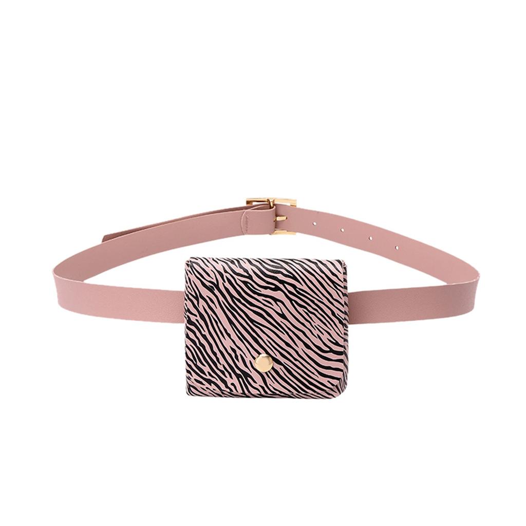 Women's Fashion Belt Bag Small Waist Pack Casual Versatile Leather Belt Square Mini Bag with Adjustable Strap for Daily Use