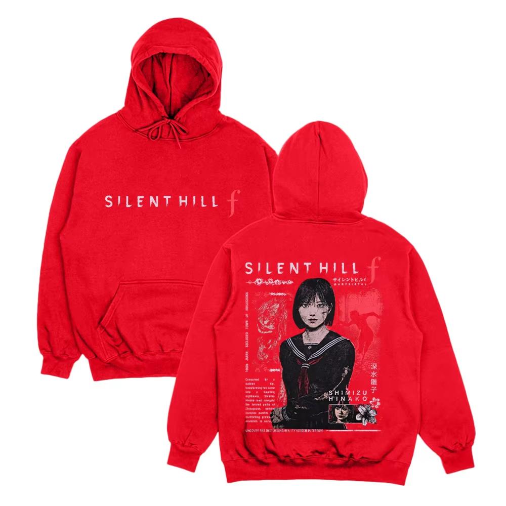 Horrorspiel Silent Hill F Grafikdruck Kapuzenpullover Herren Damen Streetwear Hip Hop Mode Harajuku Y2K Sweatshirts Locker Freizeit Oversize Pullover