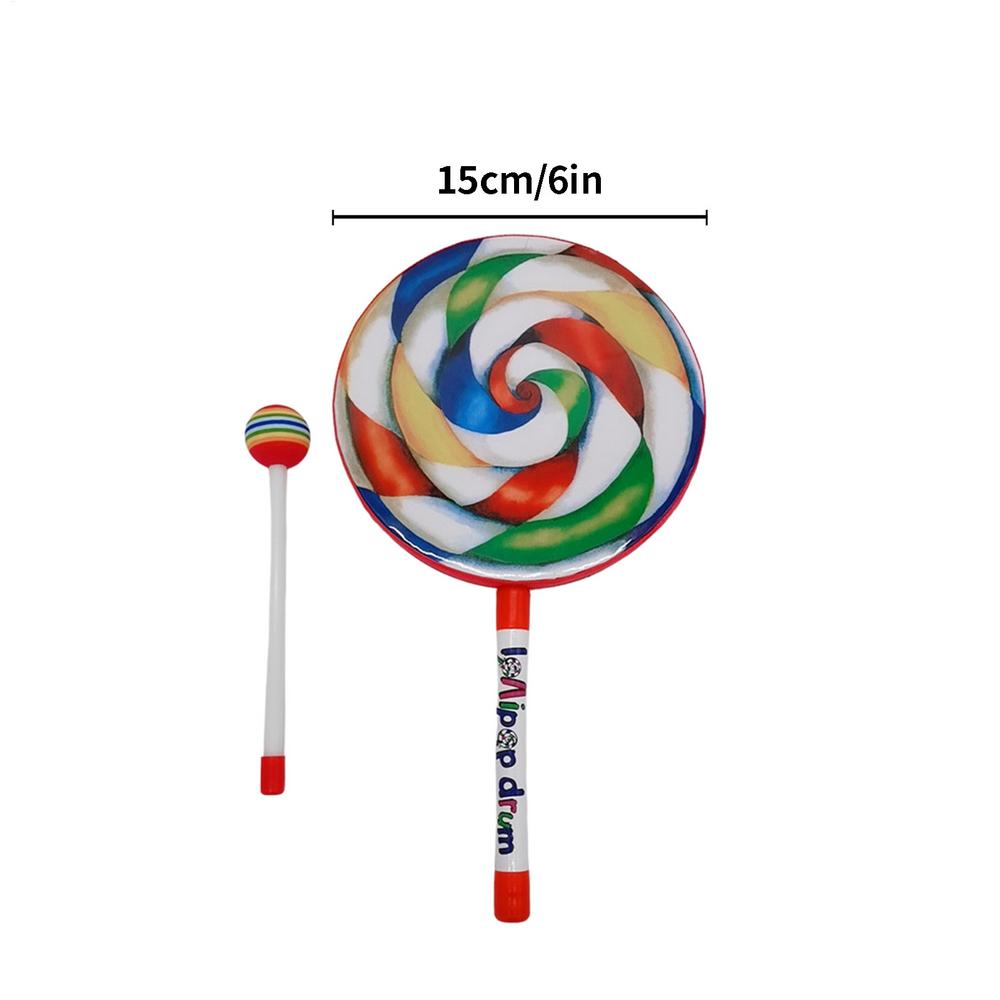 

6Inch 8Inch 10Inch Lollipop Hand Drum Percussion Instruments Colorful Dance Props Infant Musical Toys Teaching Aids