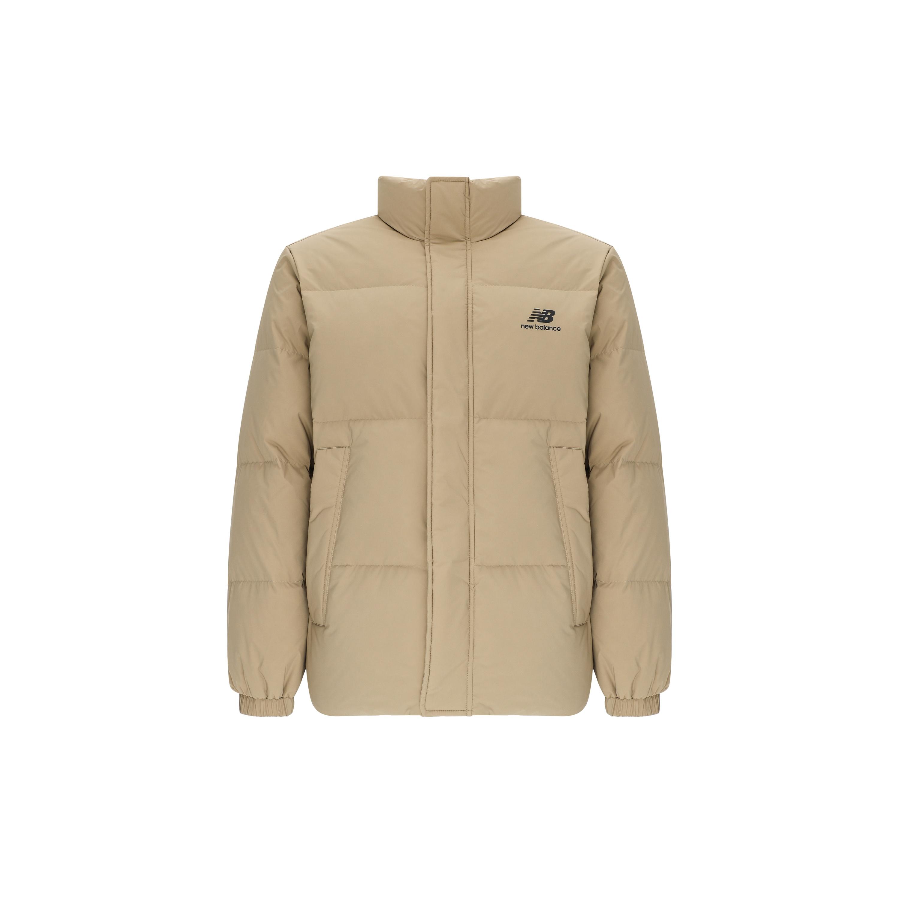 New Balance Logo Sports Down Jackets Asia Sizing Beige Men s AMJ24359-TWD M