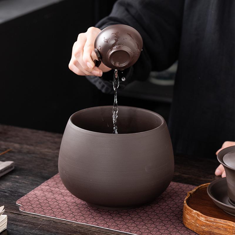 Purple Sand Tea Washing Tea Residue Tank Zen Large Extra Large Water Tank Household High-end Retro Tea Set Accessories Jianshui Tea Washing Tank