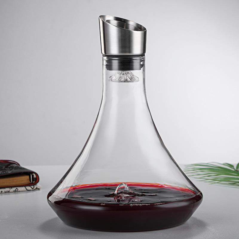 Nuevo Decantador de Vidrio Transparente de Alto Borosilicato, Dispensador de Vino Tinto, Forma de Montaña Nevada Decantador de Vino Tinto de 1000 ml
