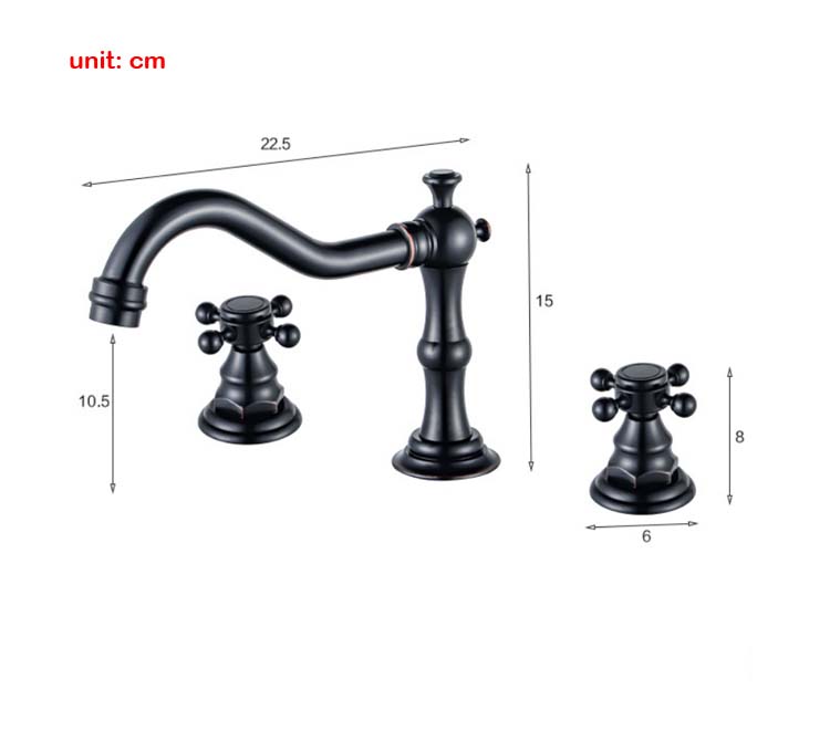 Gold Chrome Solid Brass Bathroom Basin Faucet Mixers Taps Antique Black Kitchen Sink Faucet Dual Handles 3 Holes Bathtub Faucet