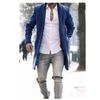 Giacca a vento autunnale e invernale da uomo, cappotto di lana di media lunghezza