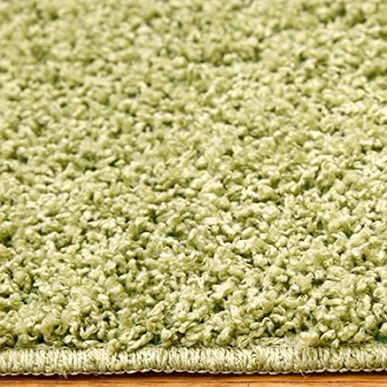 Tsujikawa Sangyo Soft Shaggy Rug Carpet Made in Japan Rug Shaggy Green 190 x 190cm 2 Tatami