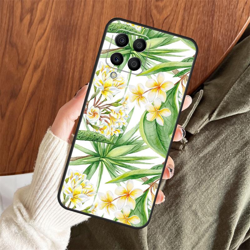 Summer Tropical Plants Leaf Case For Samsung Galaxy M06 M16 M36 M56 M33 M15 M55 M31 M13 M12 M14 M53 M32 M52 M35 M34 M54