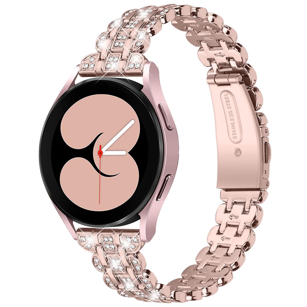 Pro Samsung Galaxy Watch FE 40mm Řemínek na hodinky s kamínkovou dekorací Kovový náramek na zápěstí