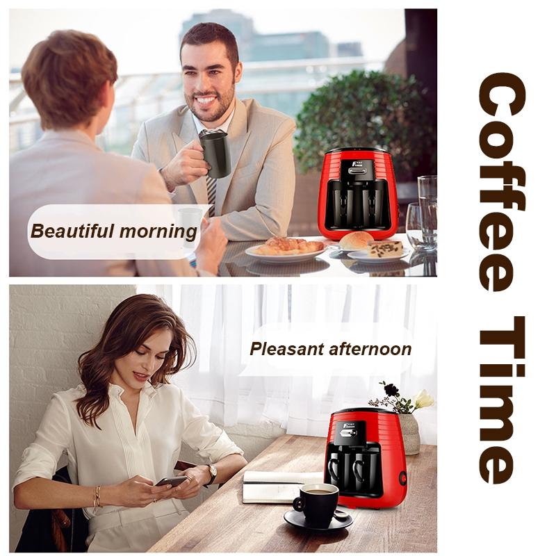 Fxunshi MD-235 Home Office Coffee Filter Maker Machine with Ceramic Cups New