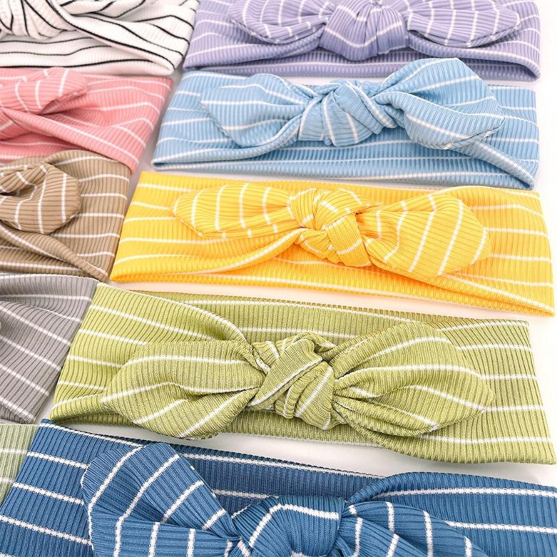 New Striped Children's Rabbit Ears Headband Baby Soft Comfortable Headband Baby Headband Accessories Headscarf