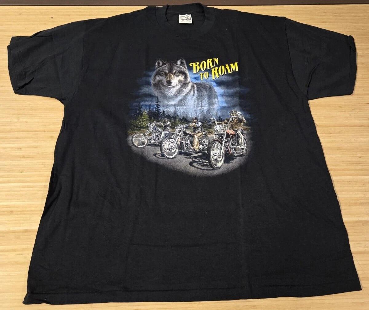 

Vintage Sturgis Biker T Shirt 2XL Single Stitch Black Hills Rally Born To Roam 4XL