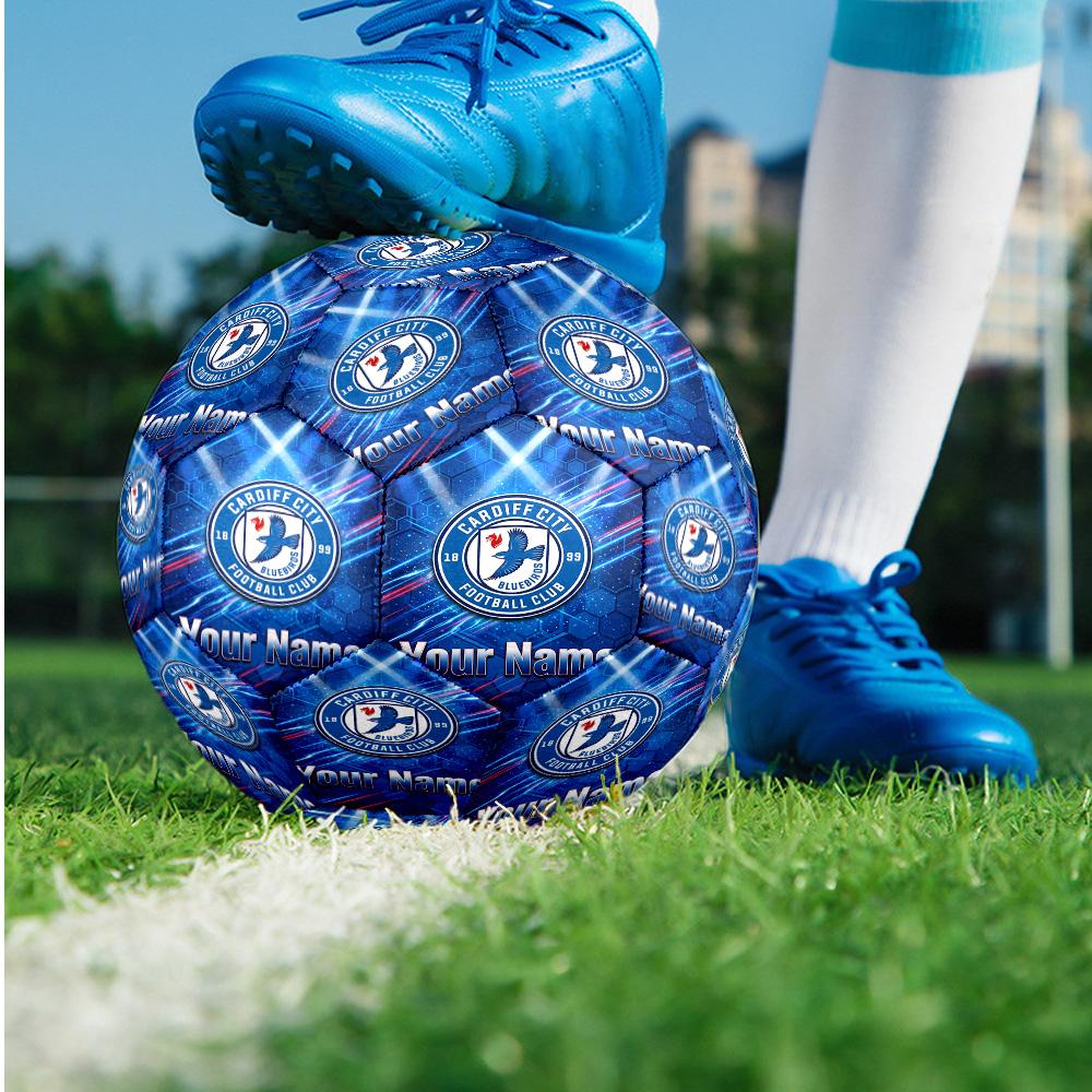 Cardiff City Fashion Size 5 Football Wearproof Non‑Slip Soccer Ball For Sports Training Entertainment Use