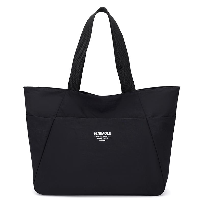 

Женская сумка через плечо большой вместимости, сумка-тоут однотонная, сумка кроссбоди чёрный