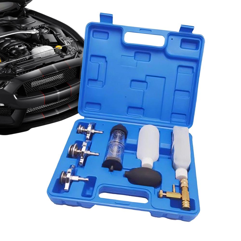 8PCS Combustion Leak Tester Kit CO2 Leak Detector Cylinder Head Gasket Testing Tools Gasket Block Tool Automotive Leak Tester синий