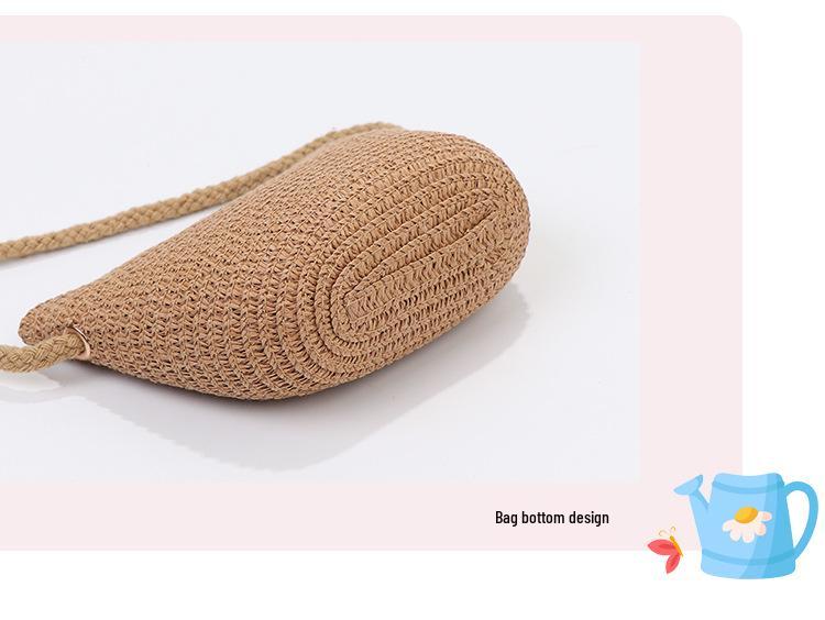 Korean-Style Kids' Floral Straw Hat & Bag Set - Sun Protection Beach Hat