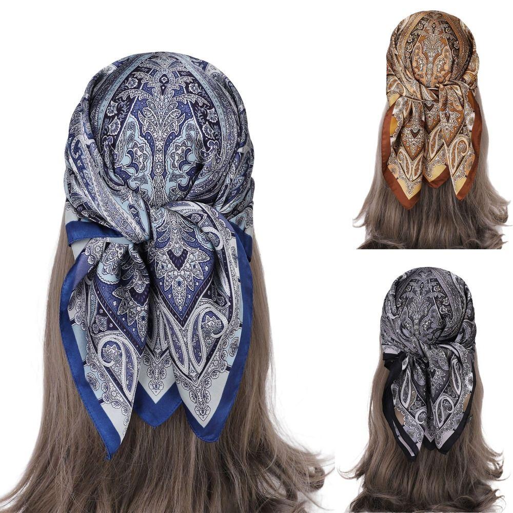 Luxury Print Neck Tie Shawl Wraps Vintage Hair Scarf Headband  Women