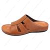 Fashion 2025 Men's plus size leather slippers with super strong elasticity, stylish, non slip and wear-resistant slippers