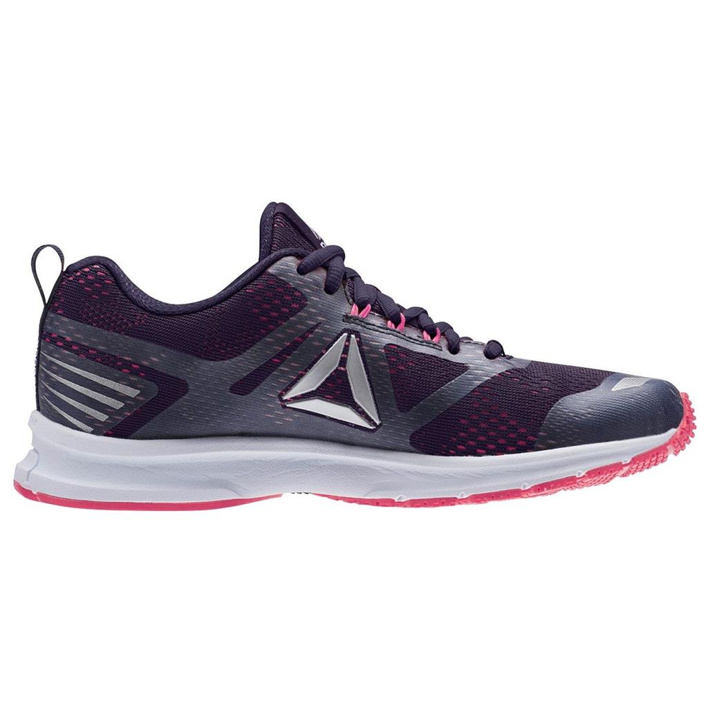 Reebok Durable Synthetic Leather Fabric Low-Top Running Shoes Women sneaker Gray Purple CN1969