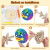 12 Pack Wooden Tops Set, Kids Craft Painting Toys, DIY Wood Spinning Tops for Boys and Girls Ages 5-9, Birthday Craft Kit