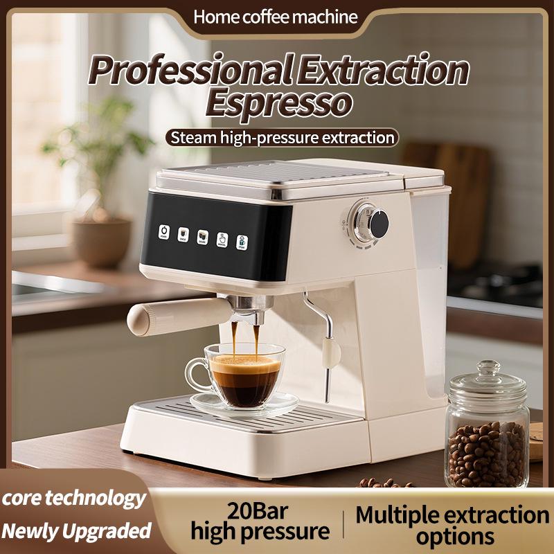 Nowy włoski półautomatyczny ekspres do kawy z ekstrakcją pod wysokim ciśnieniem i spieniaczem do mleka do użytku domowego
