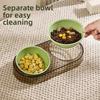 Cat Bowl, Dog Bowl, Slanted Mouth To Protect The Cervical Vertebrae, Double Bowl for Drinking Water, Cat Food Bowl, Cat Rice Bowl, Pet Bowl