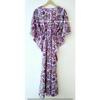 Indisches weißes langes Blumendruck-Baumwoll-Hippie-Maxi-Frauen-Nachtwäsche-Kaftan-Kleid CKFTN-SCRN-FULL-BUYIT-070