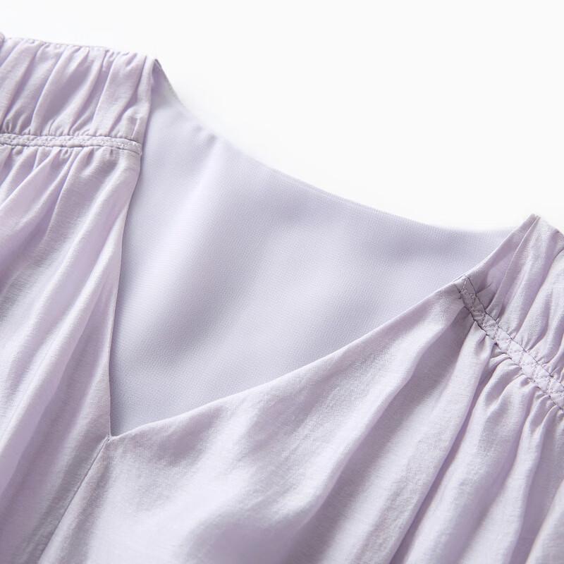 Sancai V-neck Ruffle Sleeve A-Line Long Dress