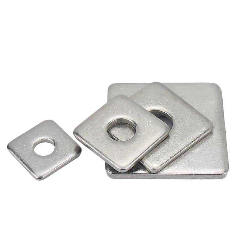 304 Stainless Steel Enlarged Square Flat Washer, Thickened Design, Sizes M3, M5, M8.