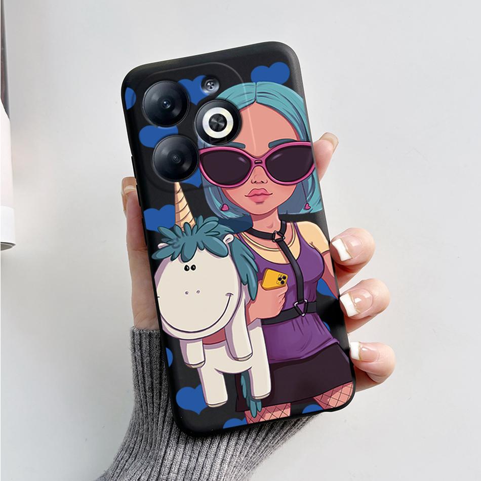 Case For Infinix Smart 8 Back Cover Black Silicon Soft TPU Marble Cover For Infinix Smart 8 X6525 Funda Smart8 Phone Cases Coque
