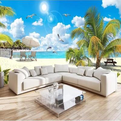3d Large Beach Wall Murals Coconut Tree Landscape Wallpaper Living Room Bedroom Mural Home Decoration