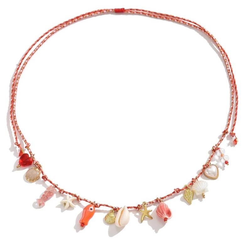 Bohemian Style Waist Chain Sea Star Imitation Pearl Shell Waist Belts Trendy Summer Beach Sexy Body Chains for Women Girls