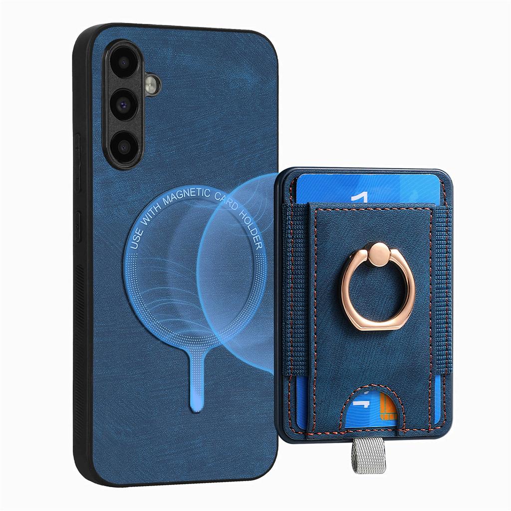 2 in 1 Detachable Magnetic Cards Solt Leather Case For Samsung Galaxy A55 A35 A54 A24 S23 S24 Ultra S22 Plus S21 FE Ring Holder